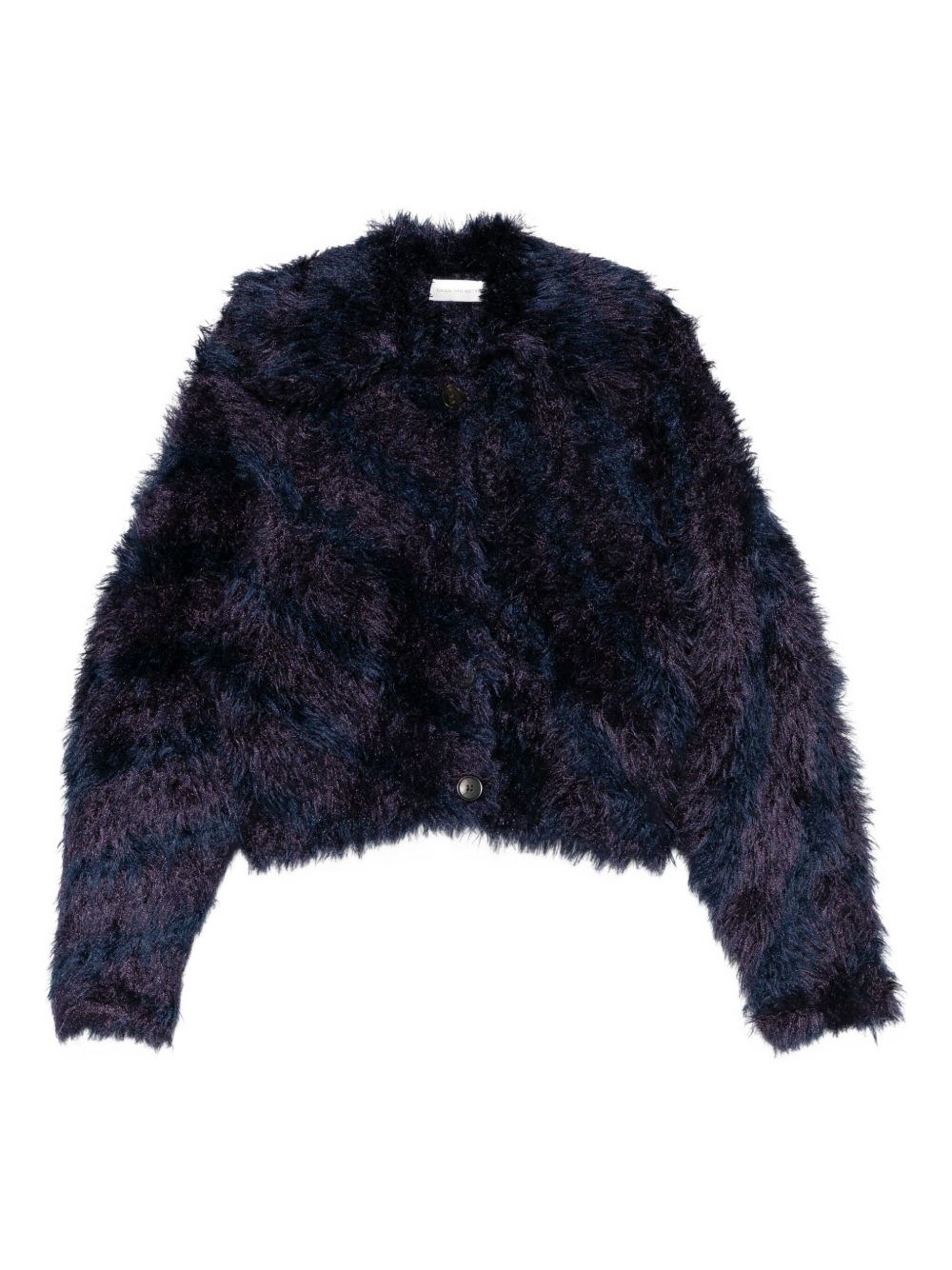 Dries Van Noten Terrace Faux Fur Jacket In Purple