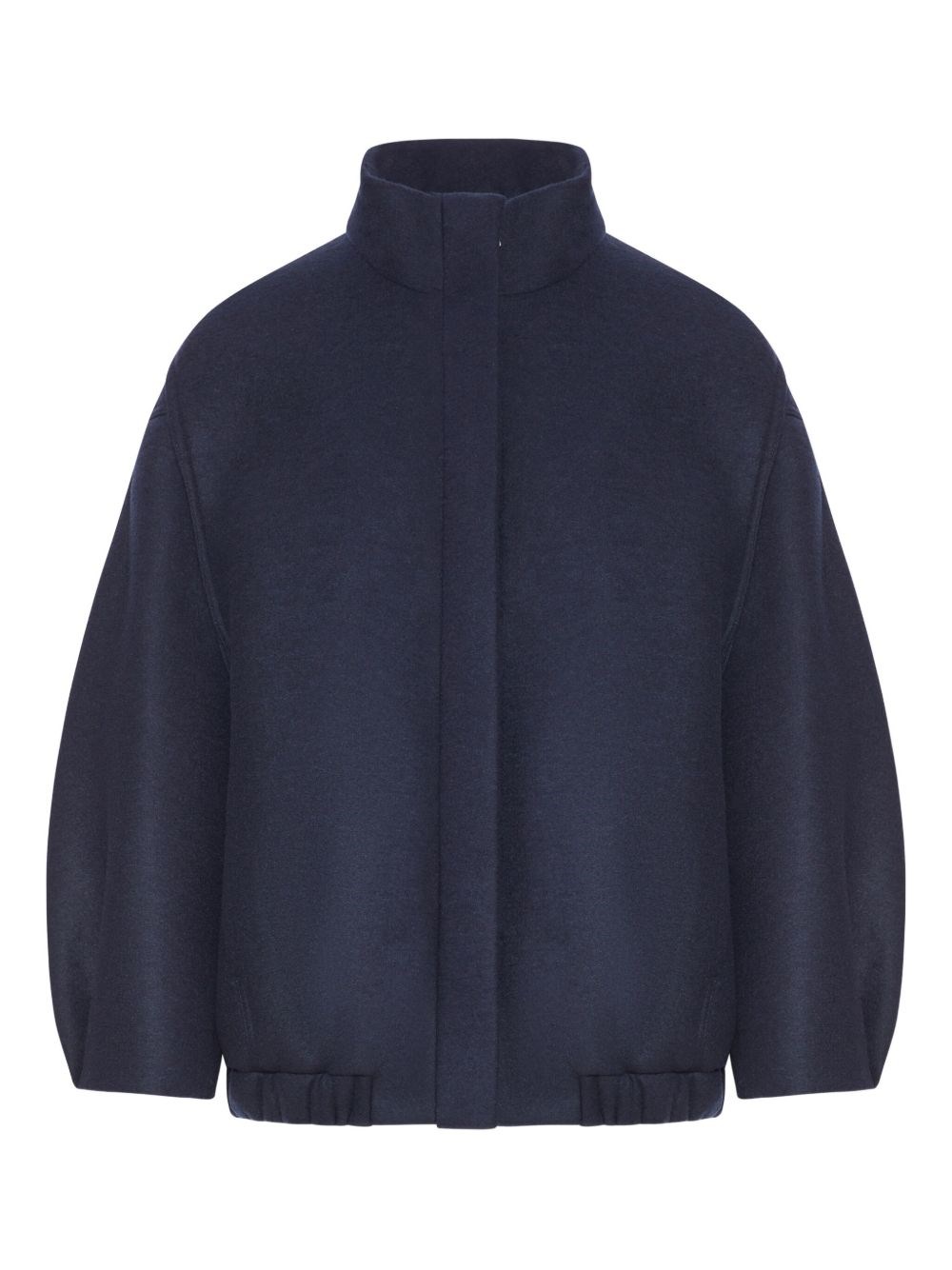 Dries Van Noten Balloon-sleeve High-neck Jacket In Blue