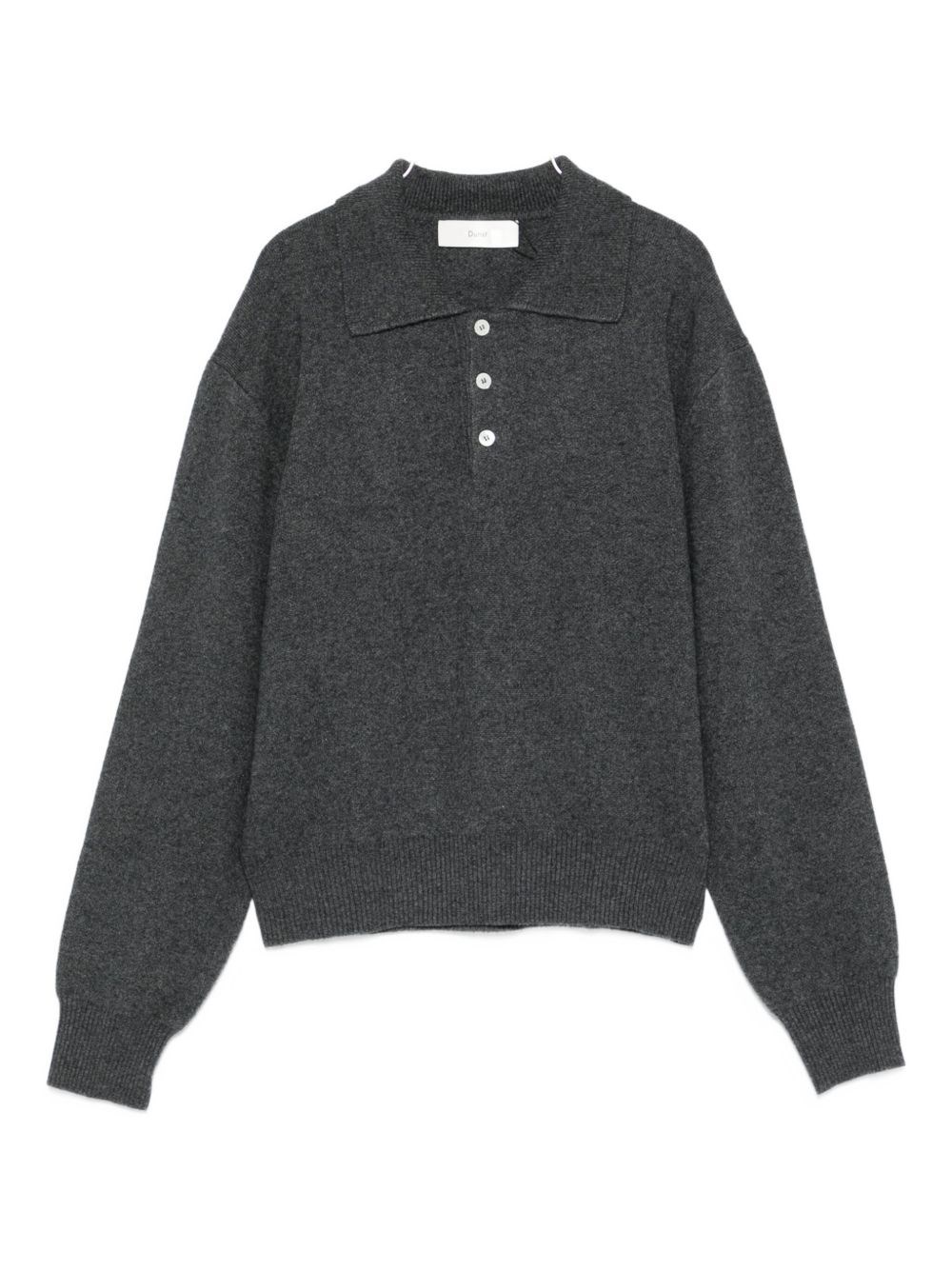 Dunst Long-sleeved Button-detailed Sweater In Gray