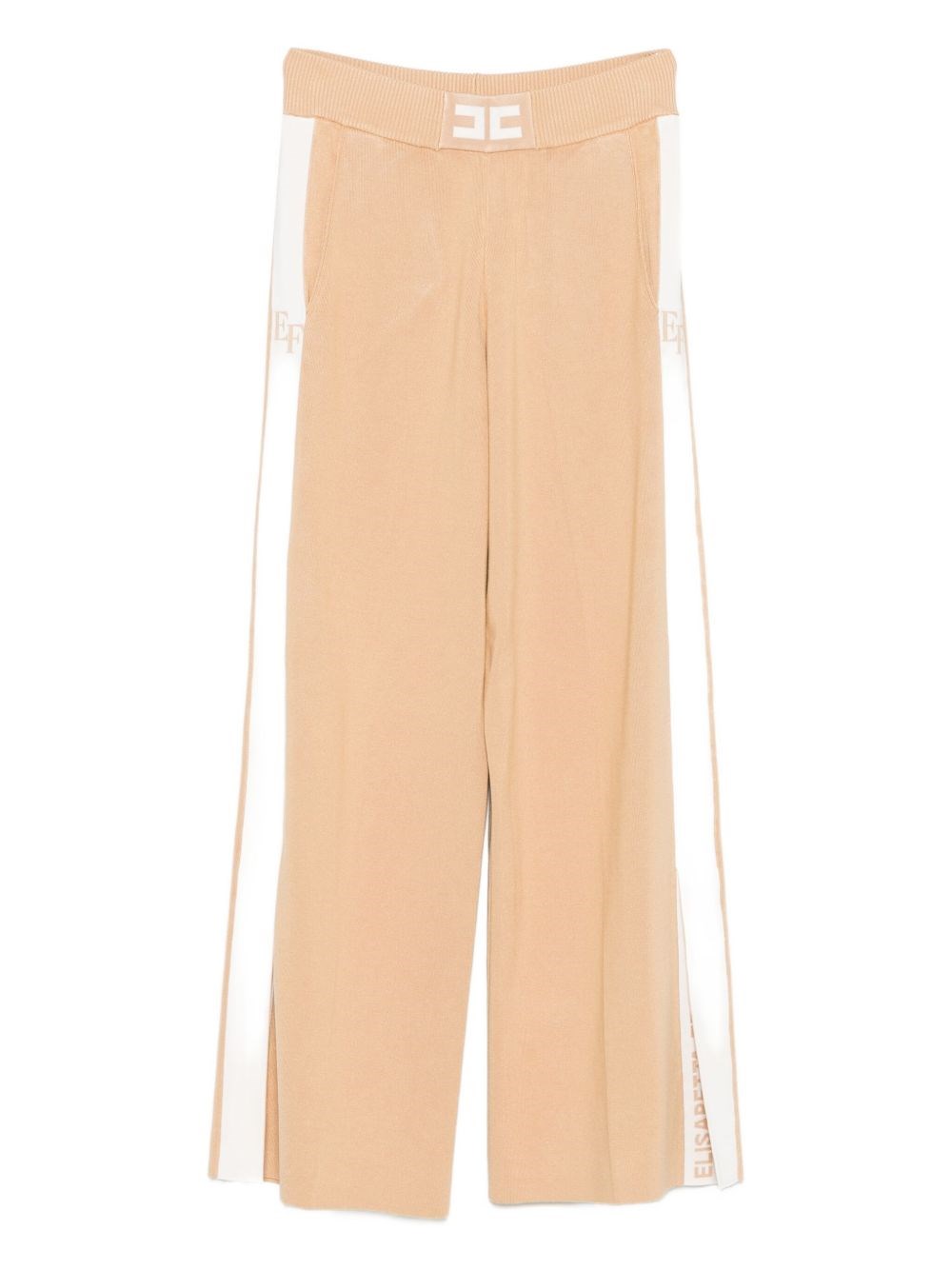 Elisabetta Franchi Tricot Trousers In Neutral