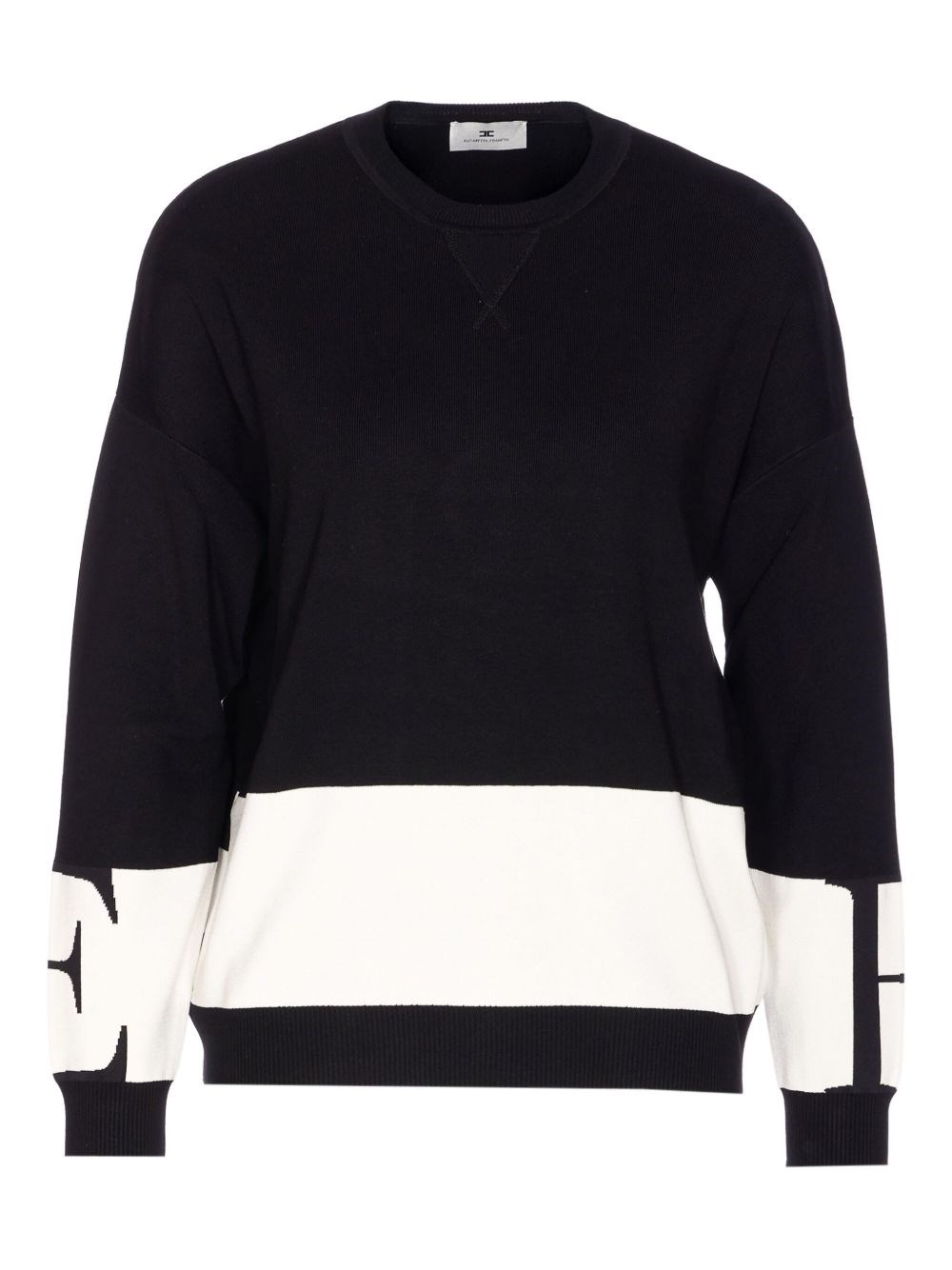 Elisabetta Franchi Tricot Crewneck Sweater In Black