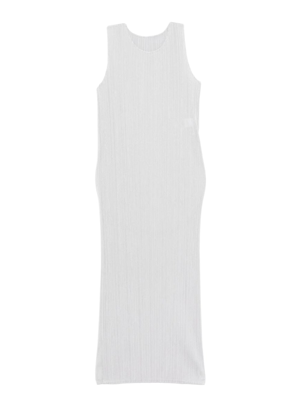 Issey Miyake Pleats Please Pleated Long Dress In White
