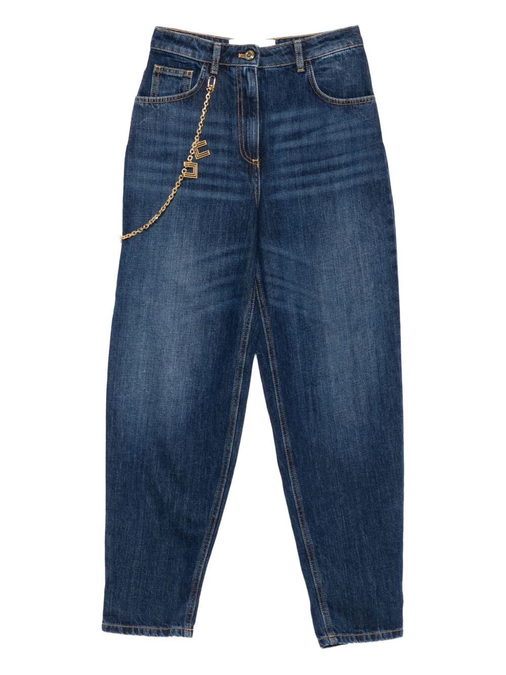 Elisabetta Franchi Denim Cropped Jeans In Blue