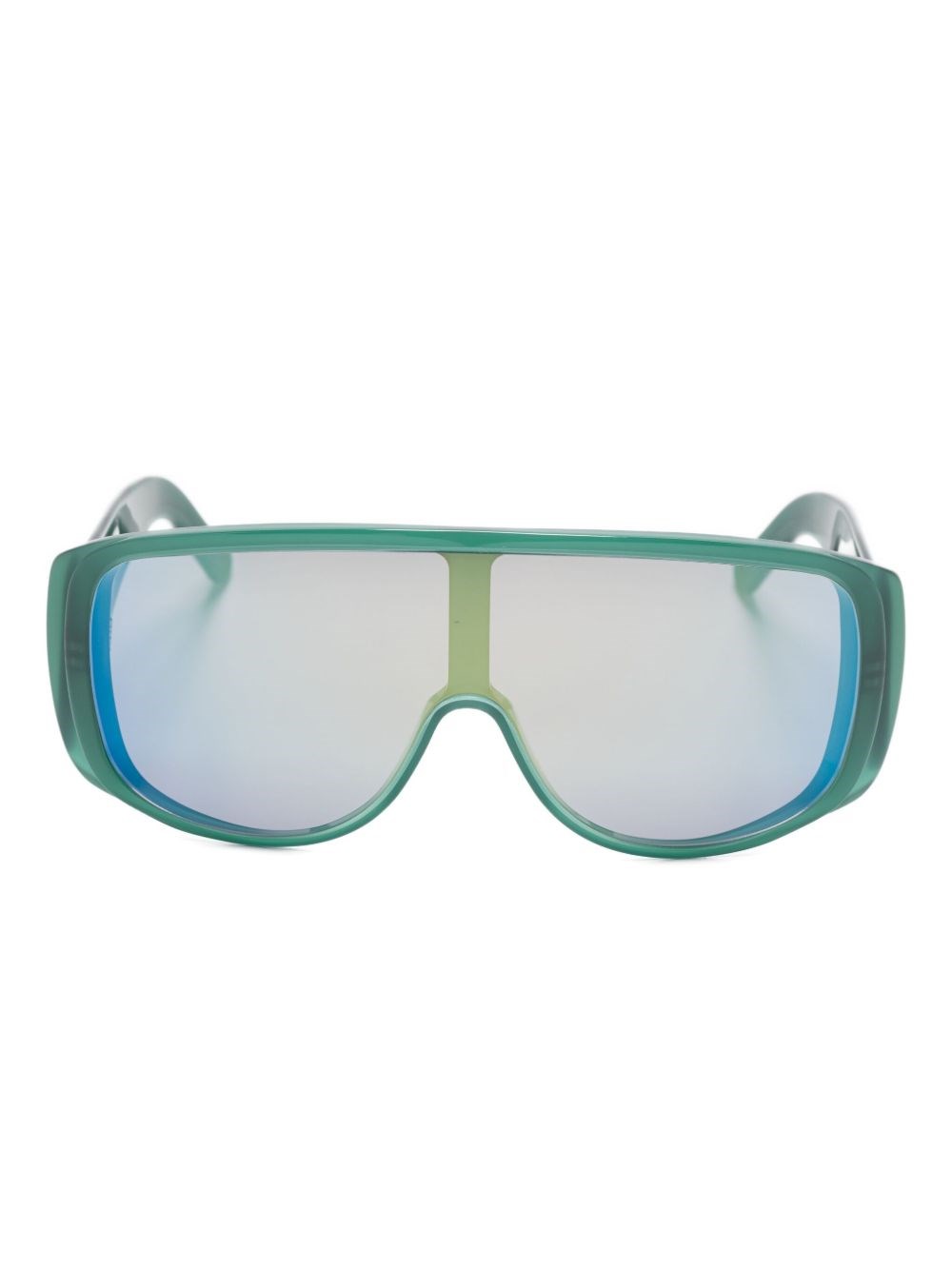 Mm6 Maison Margiela Shield Sunglasses With Wide Mirrored Arms In Blue
