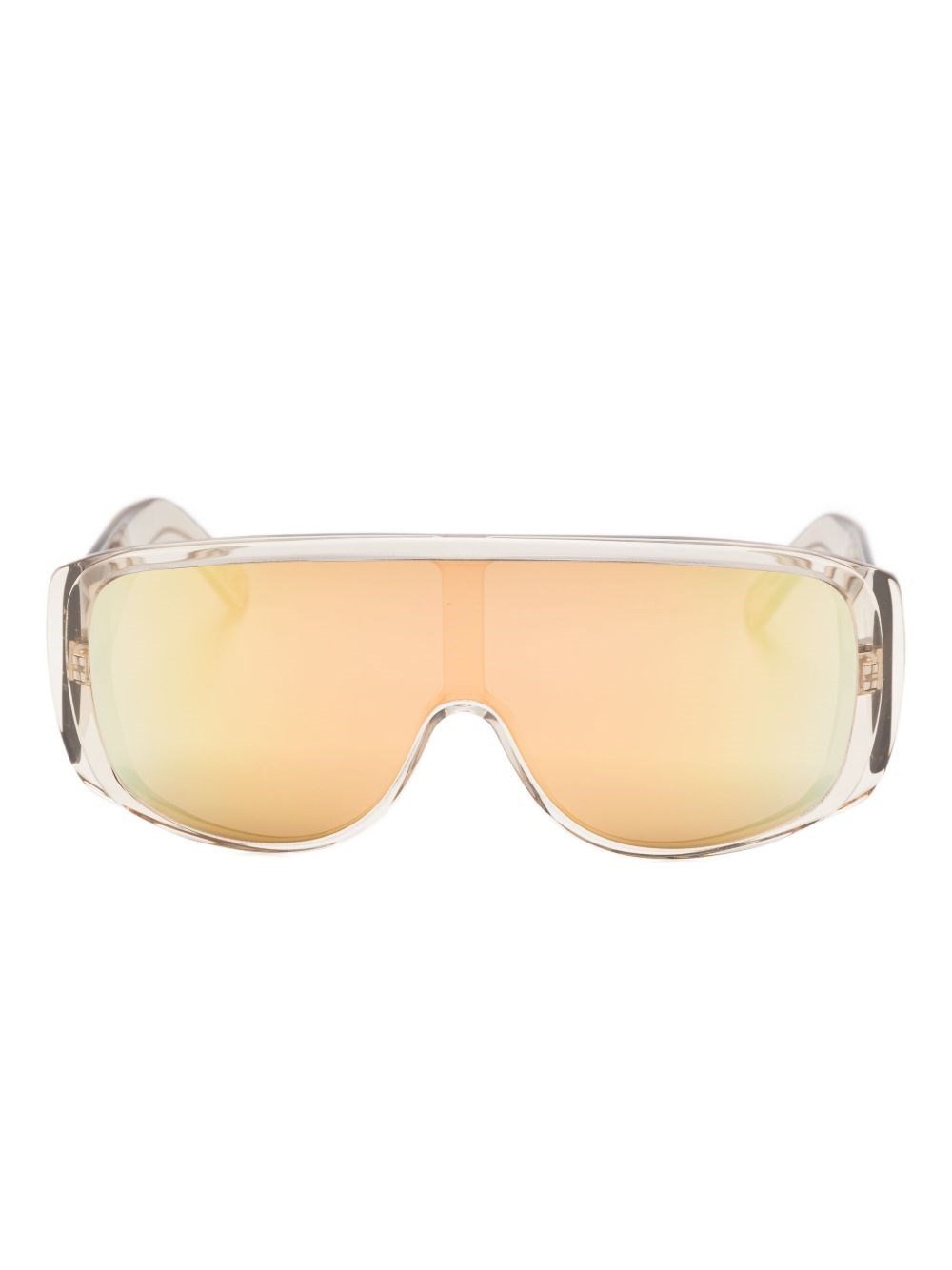 Mm6 Maison Margiela Flat Top Rectangular Sunglasses In Gold