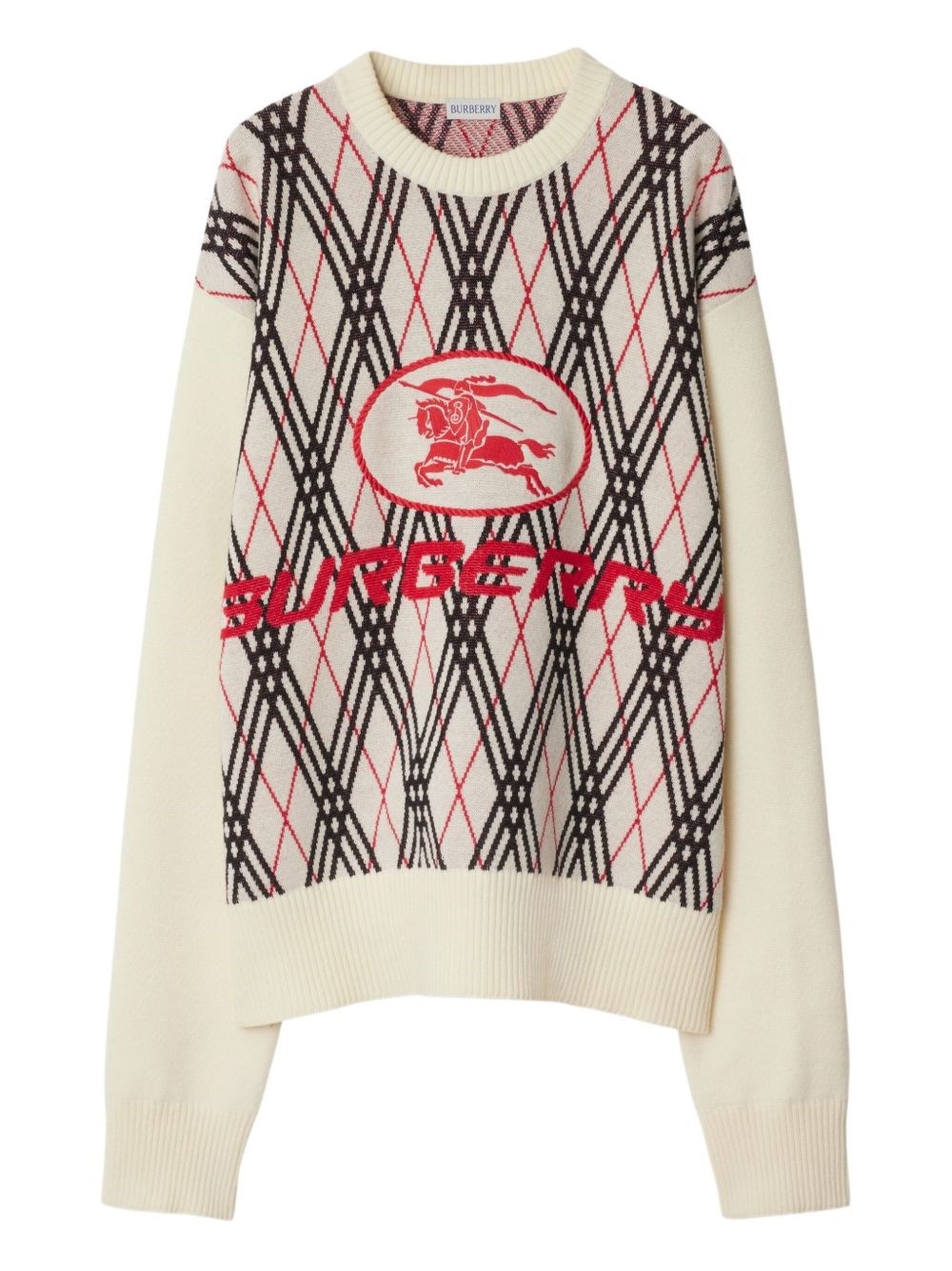 Row Neck Sweather With Logo Print - Burberry - Modalova