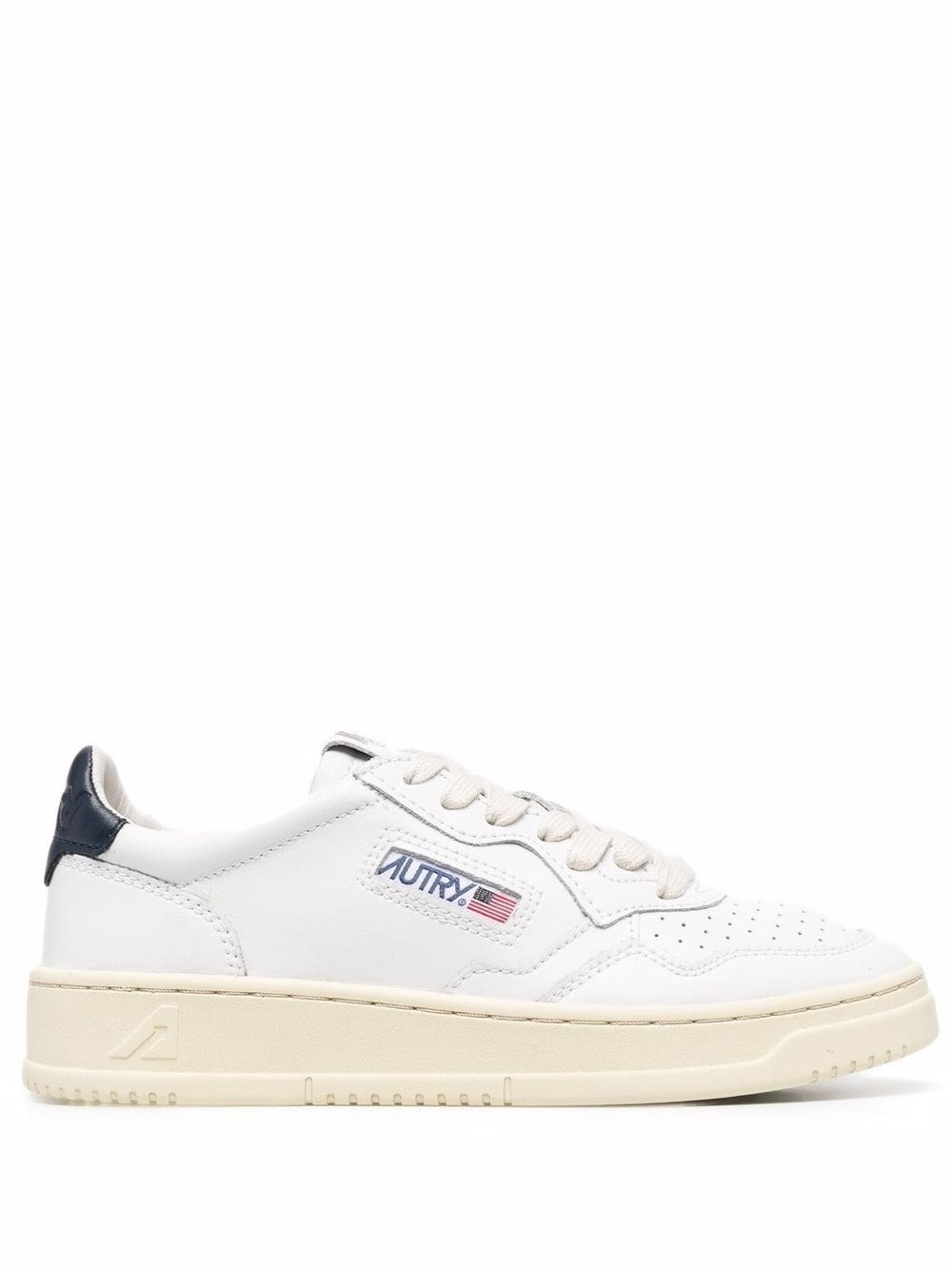 Autry Medalist White Low Top Sneakers With Contrasting Heel Tab In Leather Woman In Multi