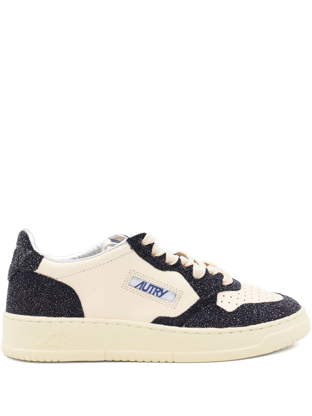 Autry Beige And Blue Leather Medalist Low Sneakers In Neutral
