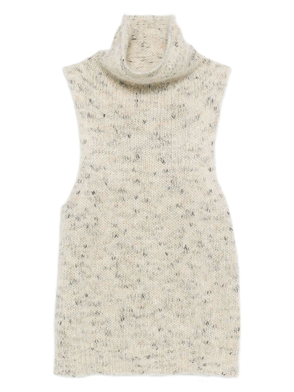 Alysi High-neck Knitted Vest In White