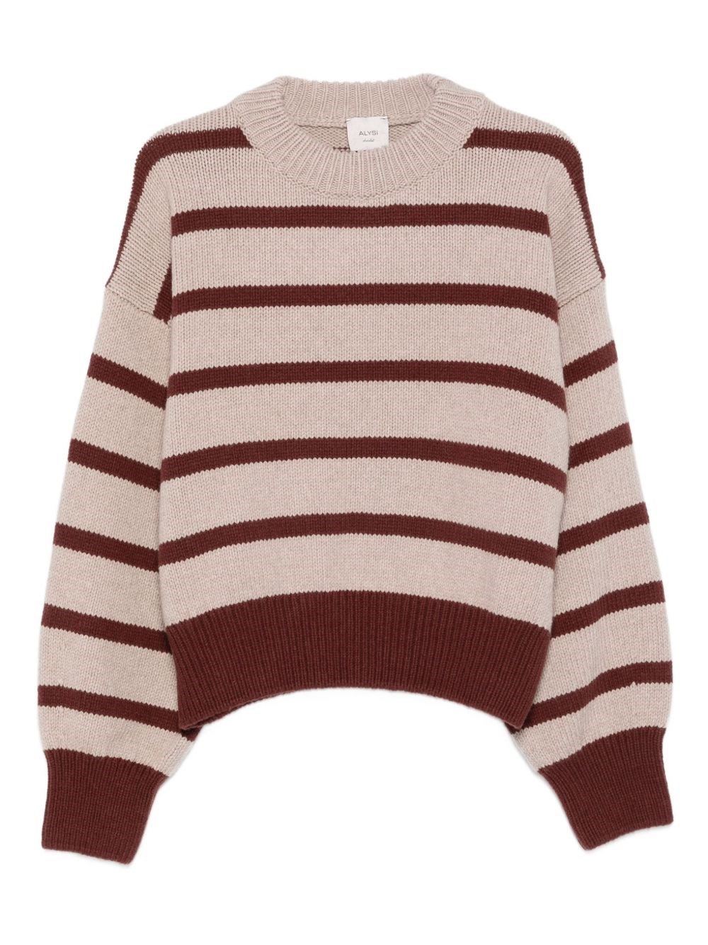 Alysi Striped Wool Jumper In Burgundy