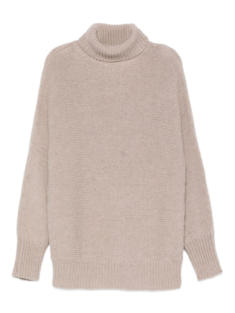 Alysi Ribbed Turtleneck Sweater In Sand