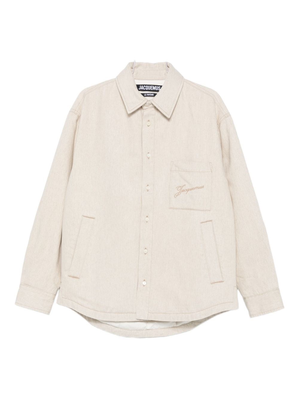 Jacquemus Button-down Shirt Curved Hemline Long Sleeves In Neutral