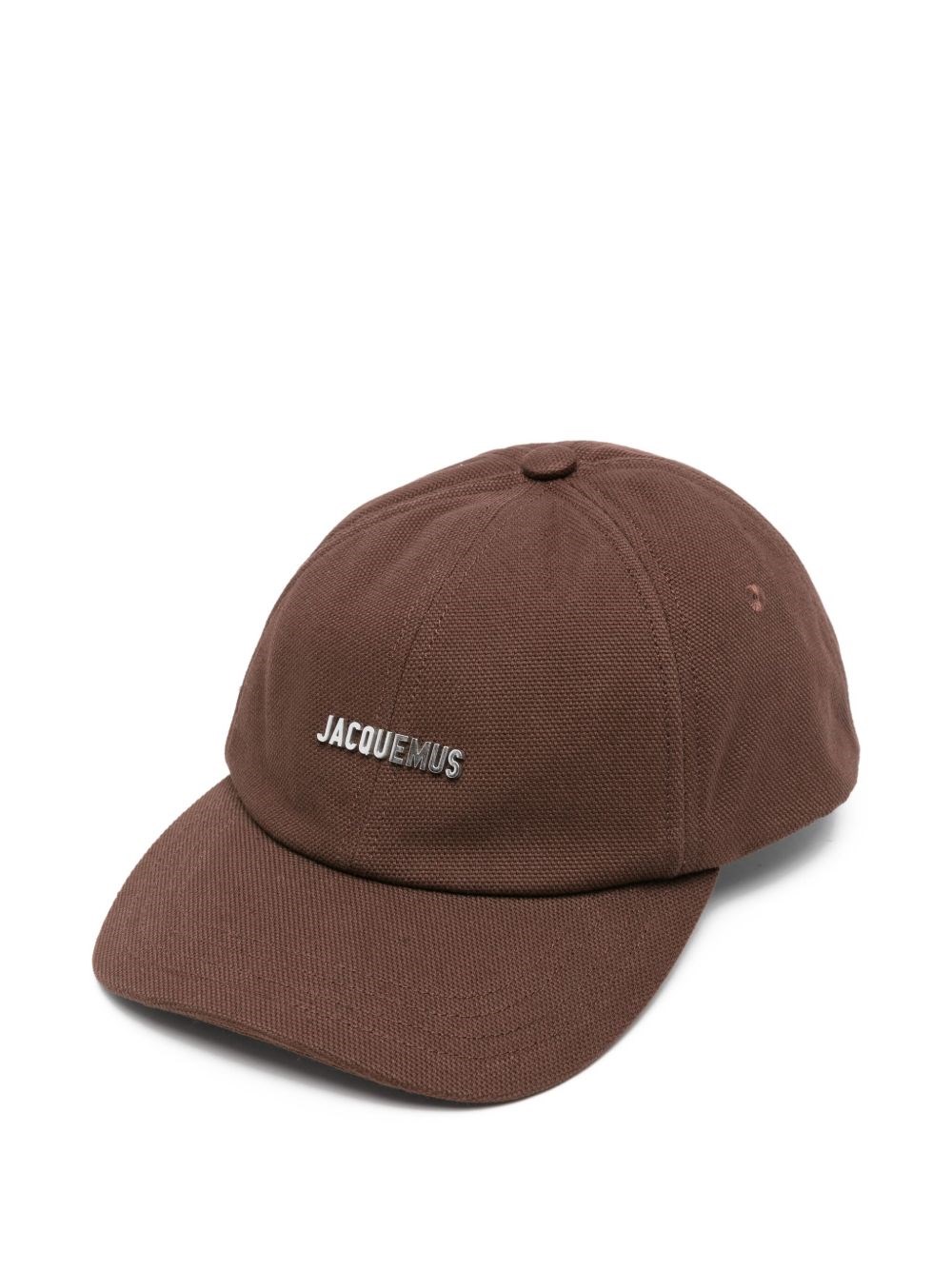 Jacquemus Gadjo Cap With Curved Brim And Eyelet Detailing In Brown