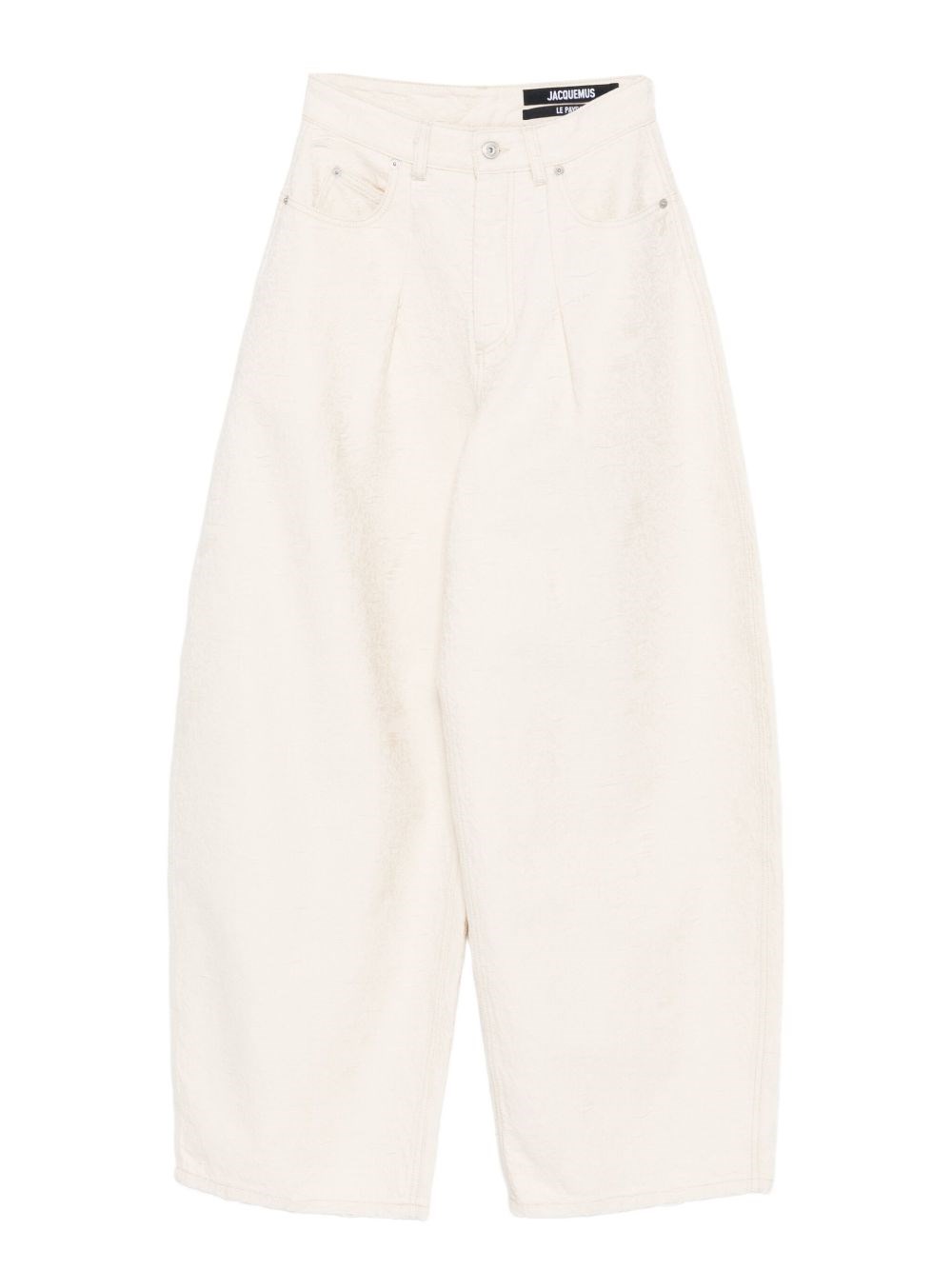Jacquemus Trousers With Pleated Front And Side Pockets In Neutral