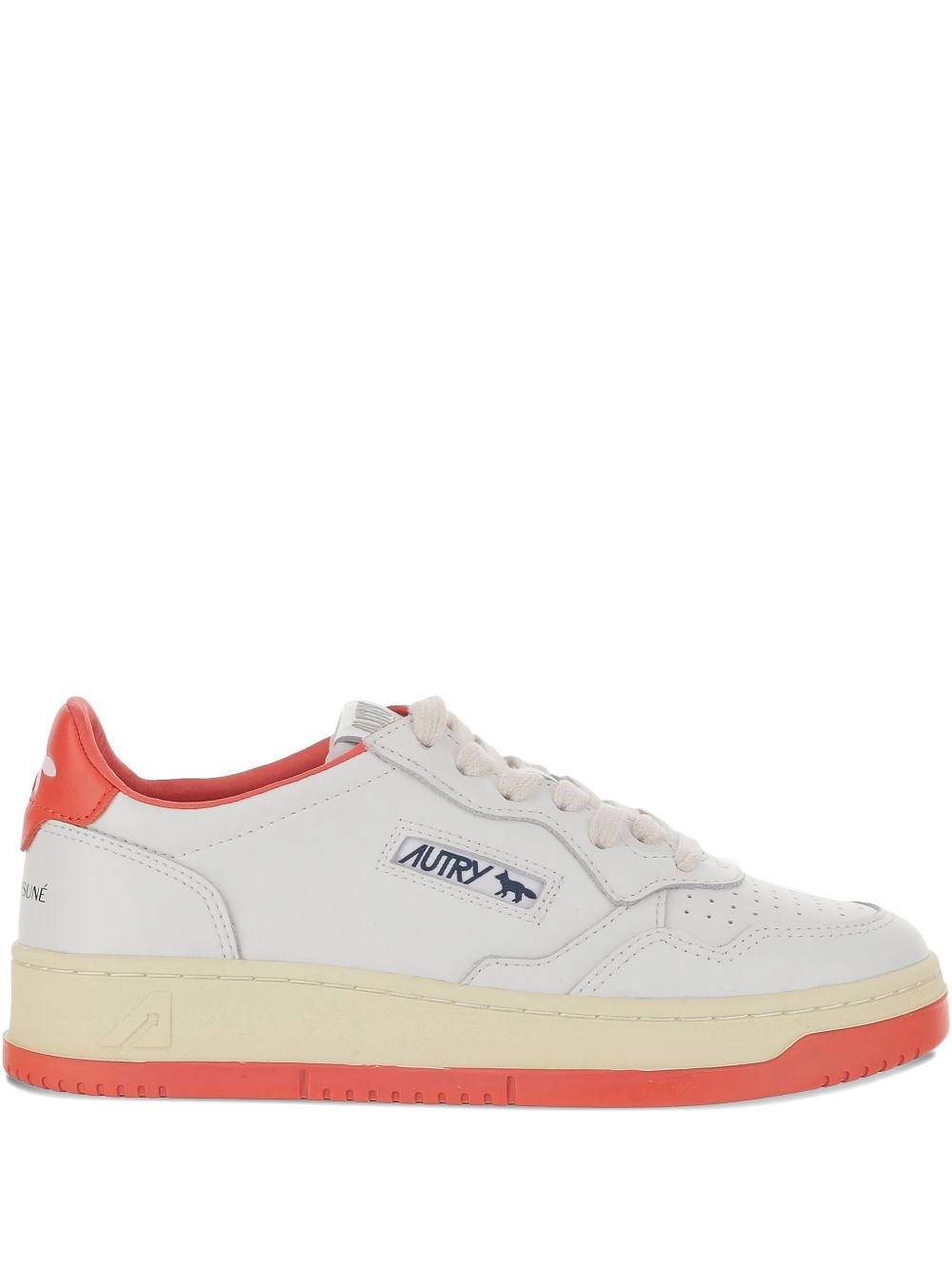 Autry X Maison Kitsune Medialist Low Sneakers In White