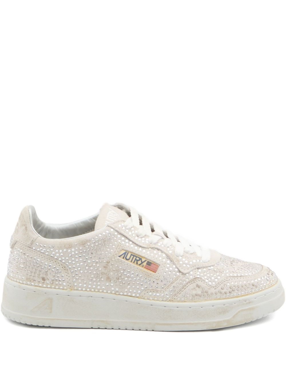Autry Bloom Meadialist Low Leather Sneakers In White