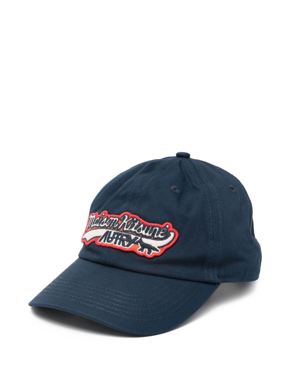 Autry X Maison Kitsune Logo Baseball Cap In Blue