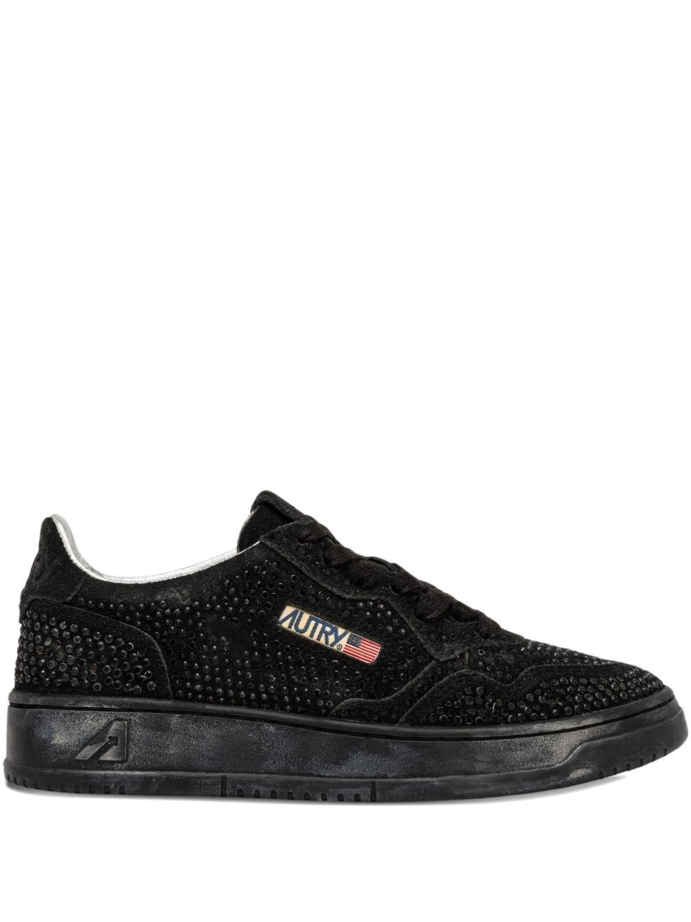 Autry Bloom Medialist Low Leather Sneakers In Black