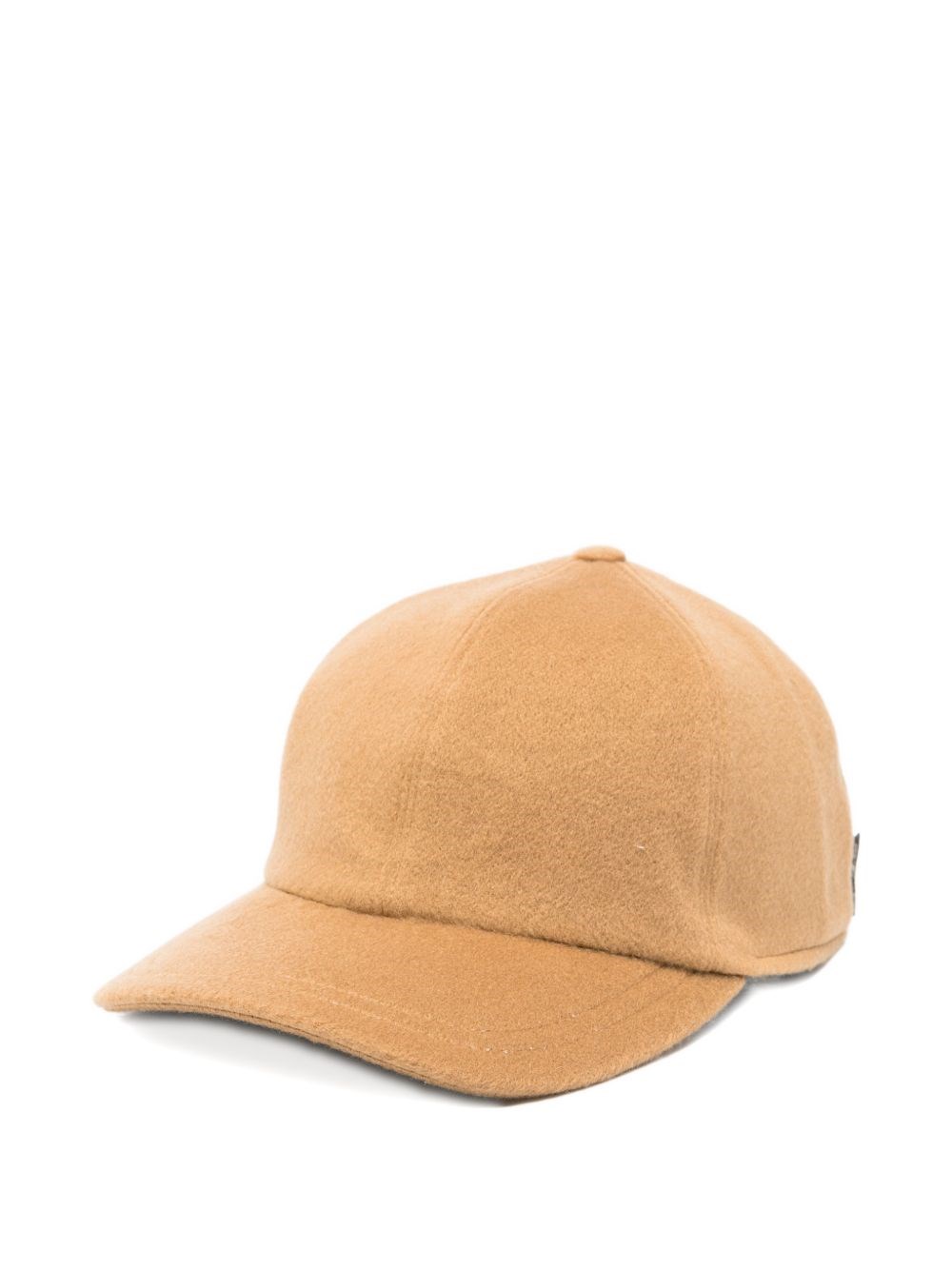 Borsalino Cashmere Baseball Cap Curved Brim In Sand