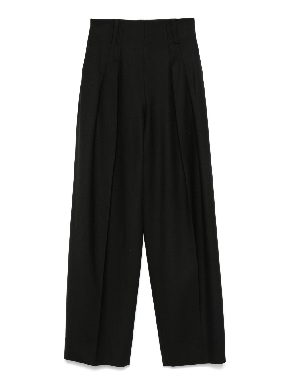 Victoria Beckham Wool Blend Trousers In Black