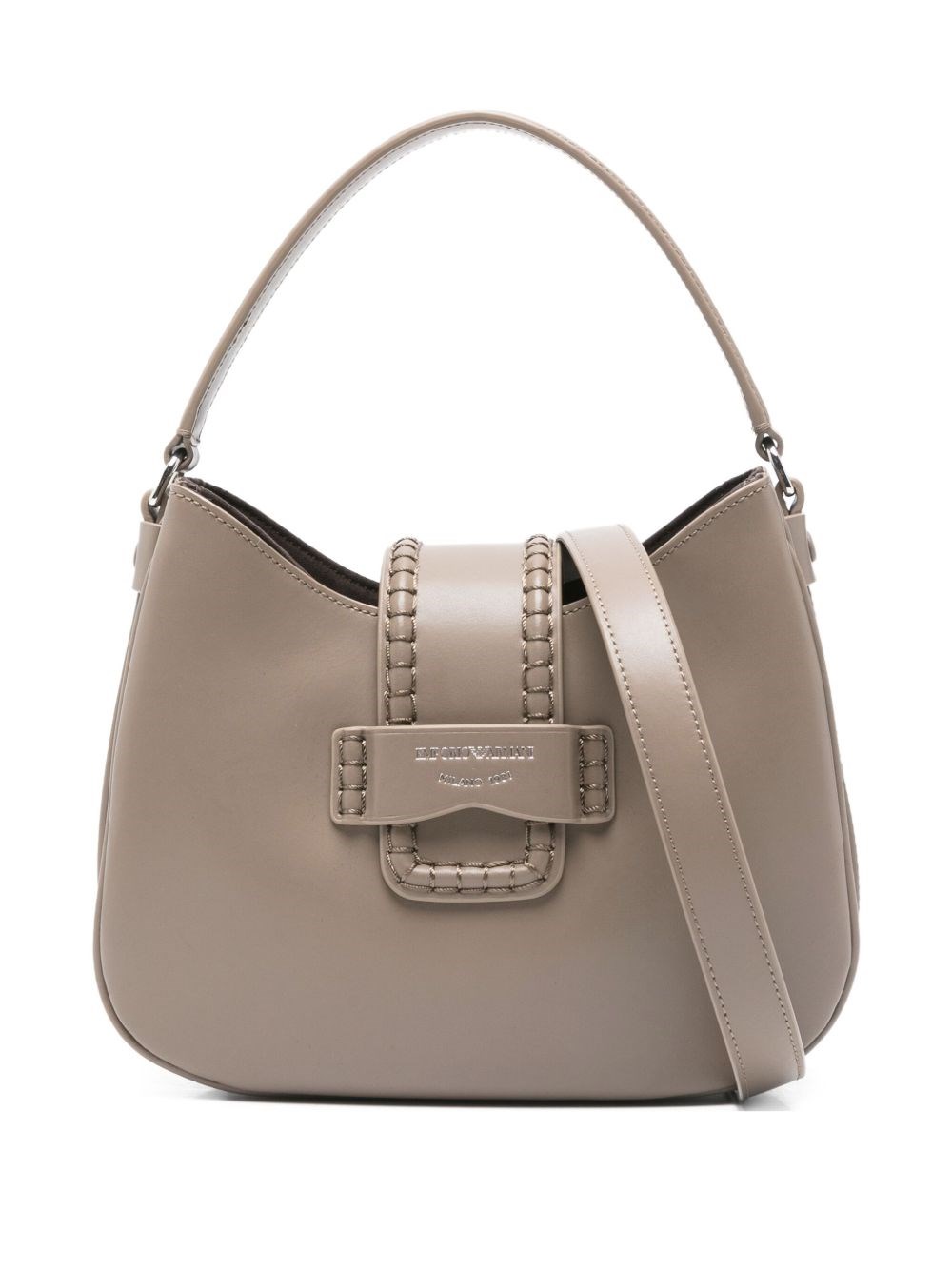Emporio Armani Grey Logo Small Shoulder Bag In Gray