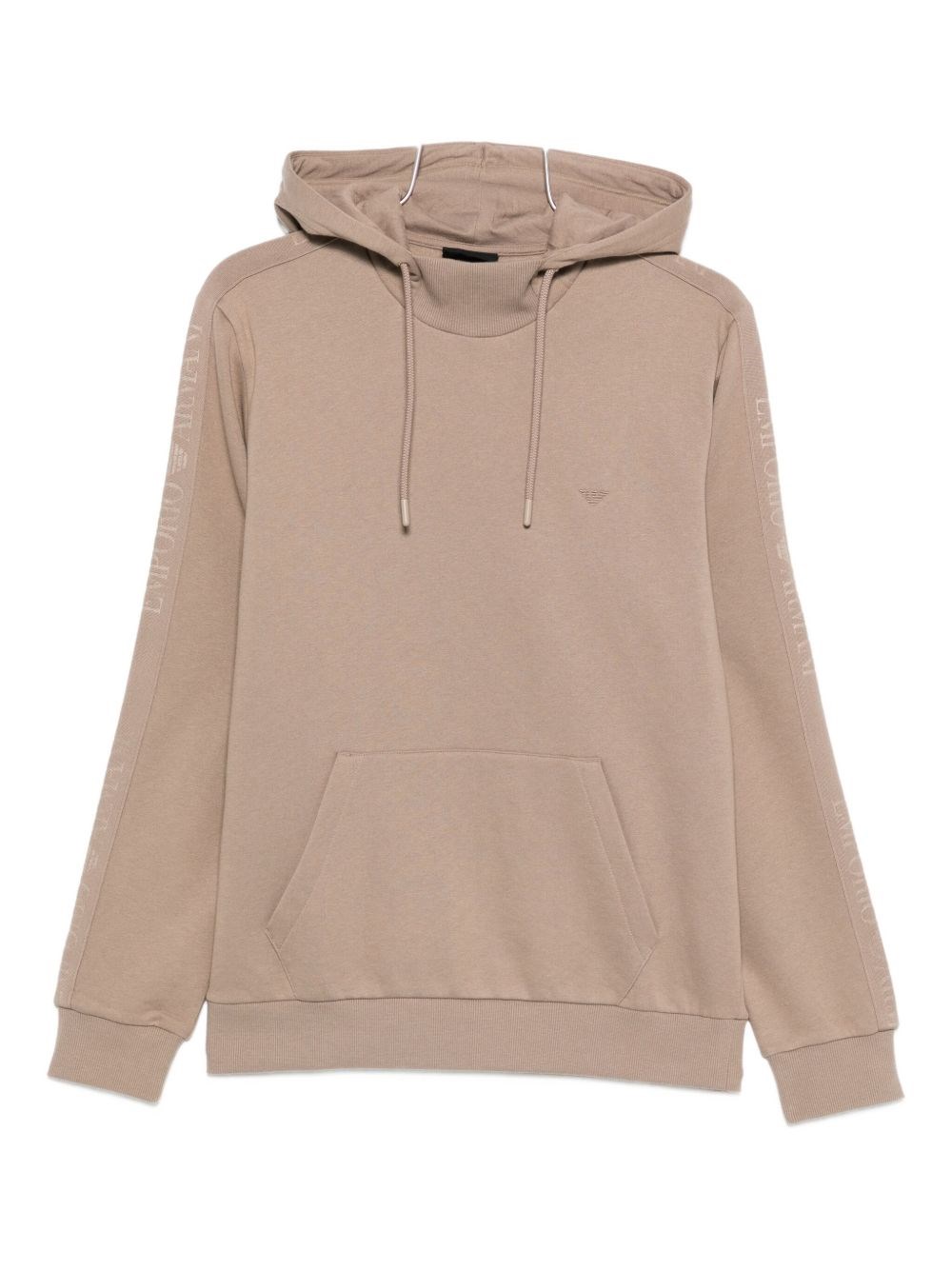 Emporio Armani Cotton Blend Loungewear Hoodie In Brown