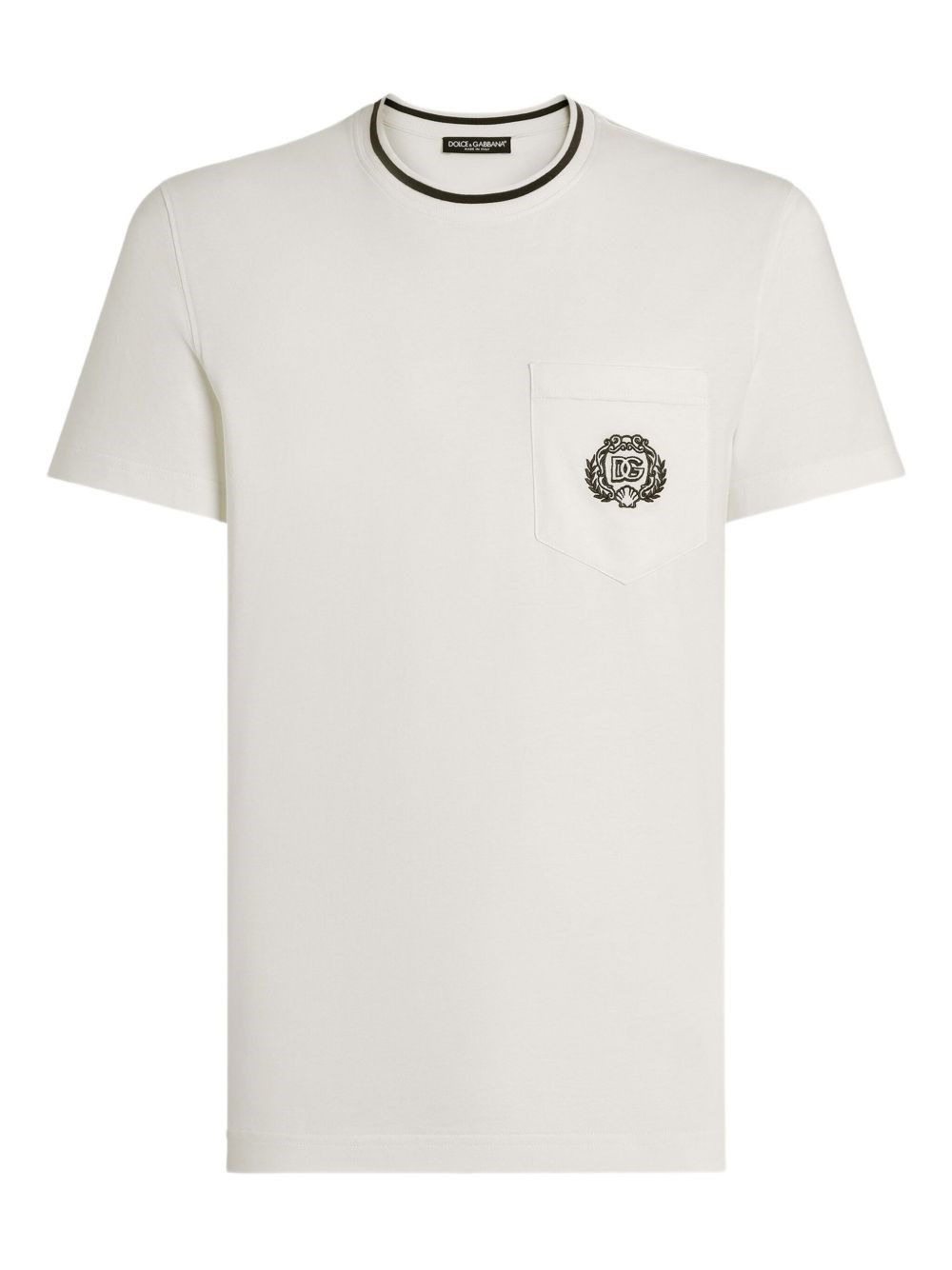 Dolce & Gabbana Pocketed Ribbed Neck T-shirt In White