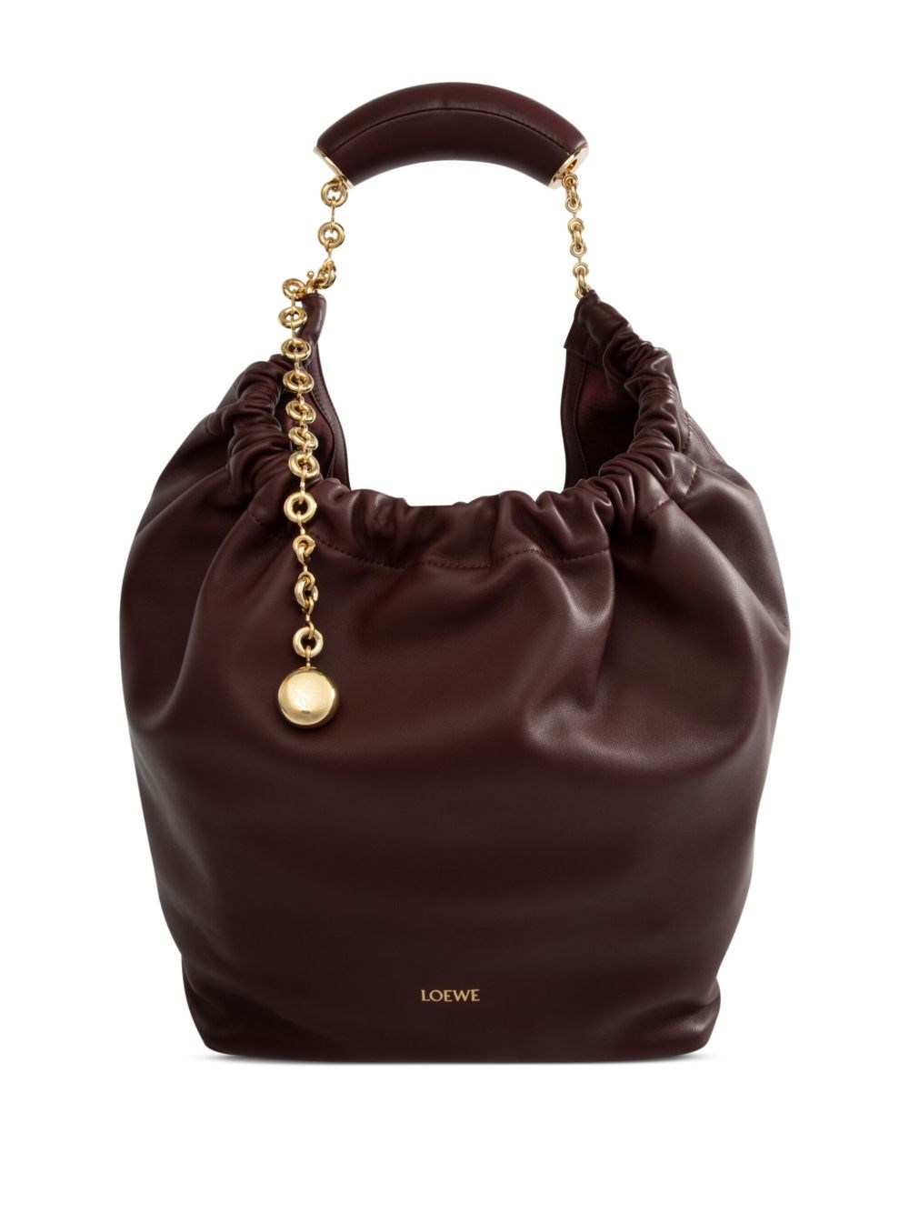 Loewe Squeeze Medium Leather Shoulder Bag In Red