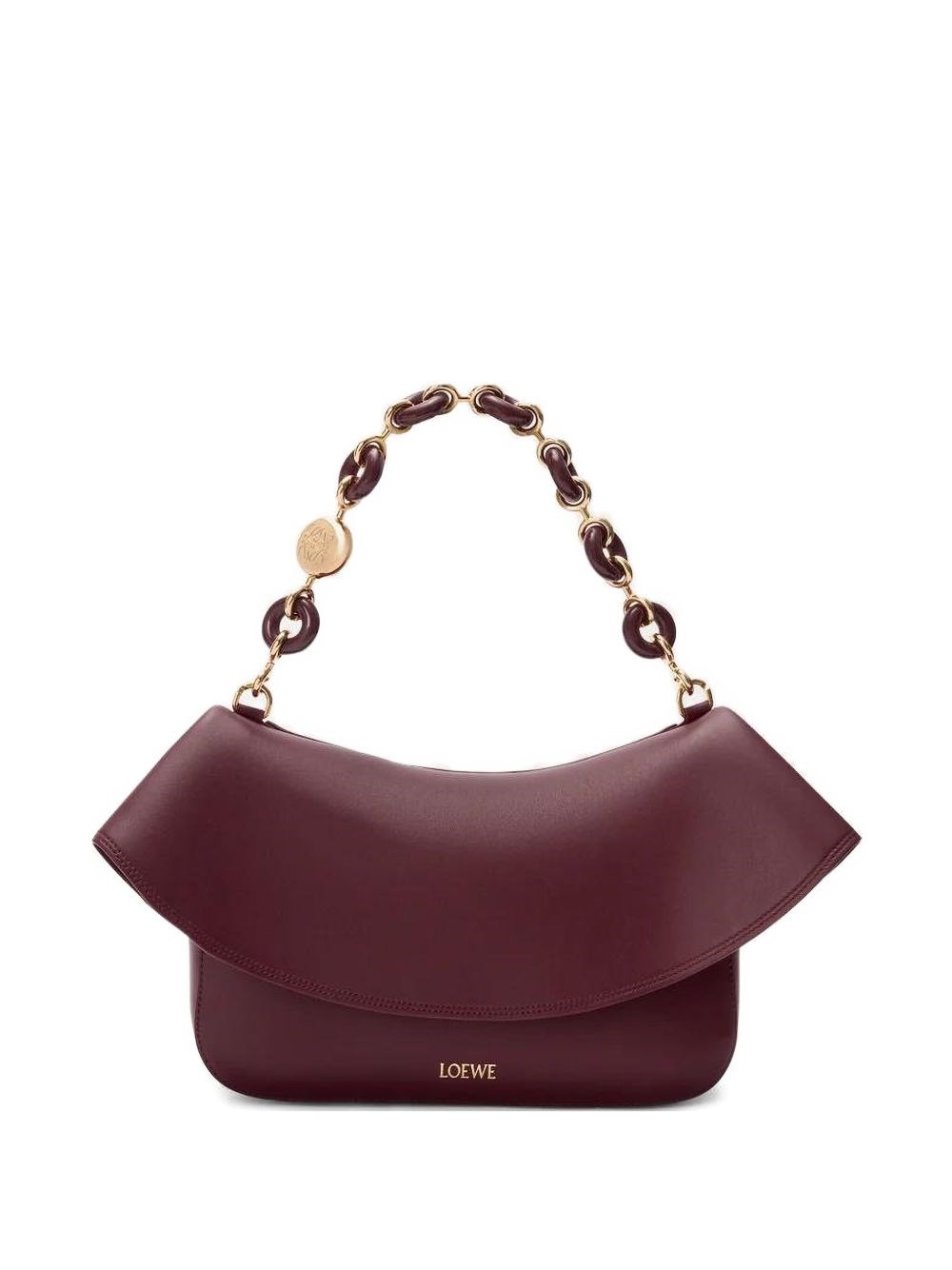 Loewe Women Ola Medium Leather Shoulder Bag In Red