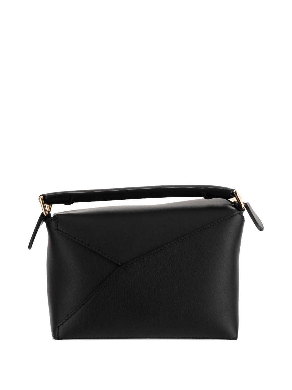 Loewe Puzzle Edge Mini Leather Handbag In Black