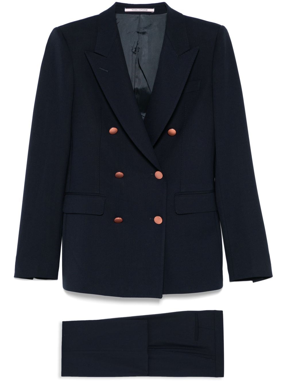 Wool Blend Double-Breasted Suit - Tagliatore - Modalova