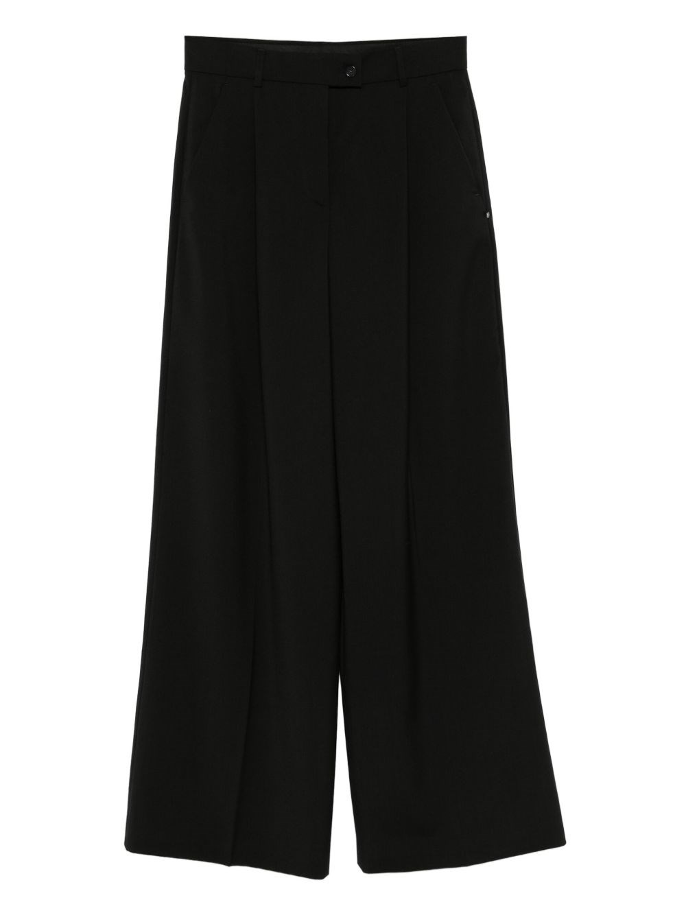 Sportmax Max Mara  Wool Blend Wide Pants In Black