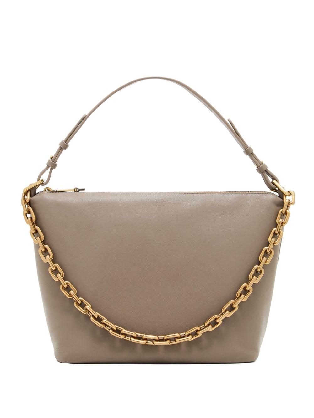 Emporio Armani Beige Leather Medium Hobo Bag In Neutral