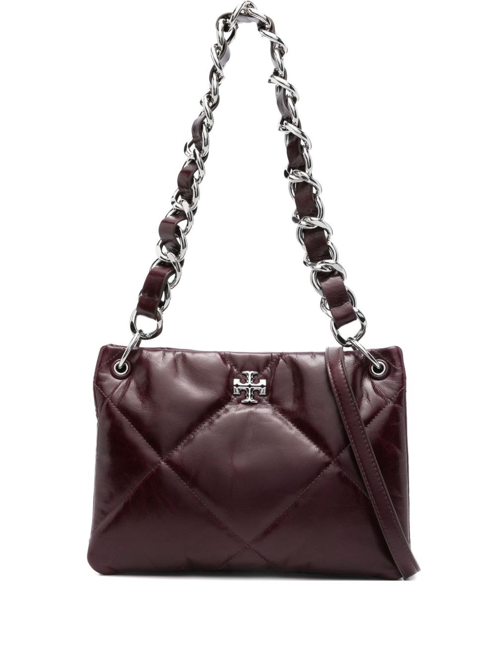 Tory Burch Quilted Leather Shoulder Bag With Chain Strap In Red