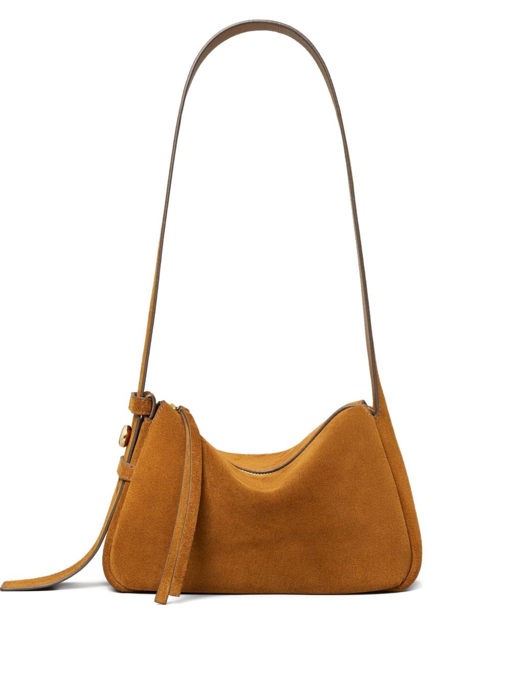 Tory Burch Romy Suede Leather Shoulder Bag In Brown