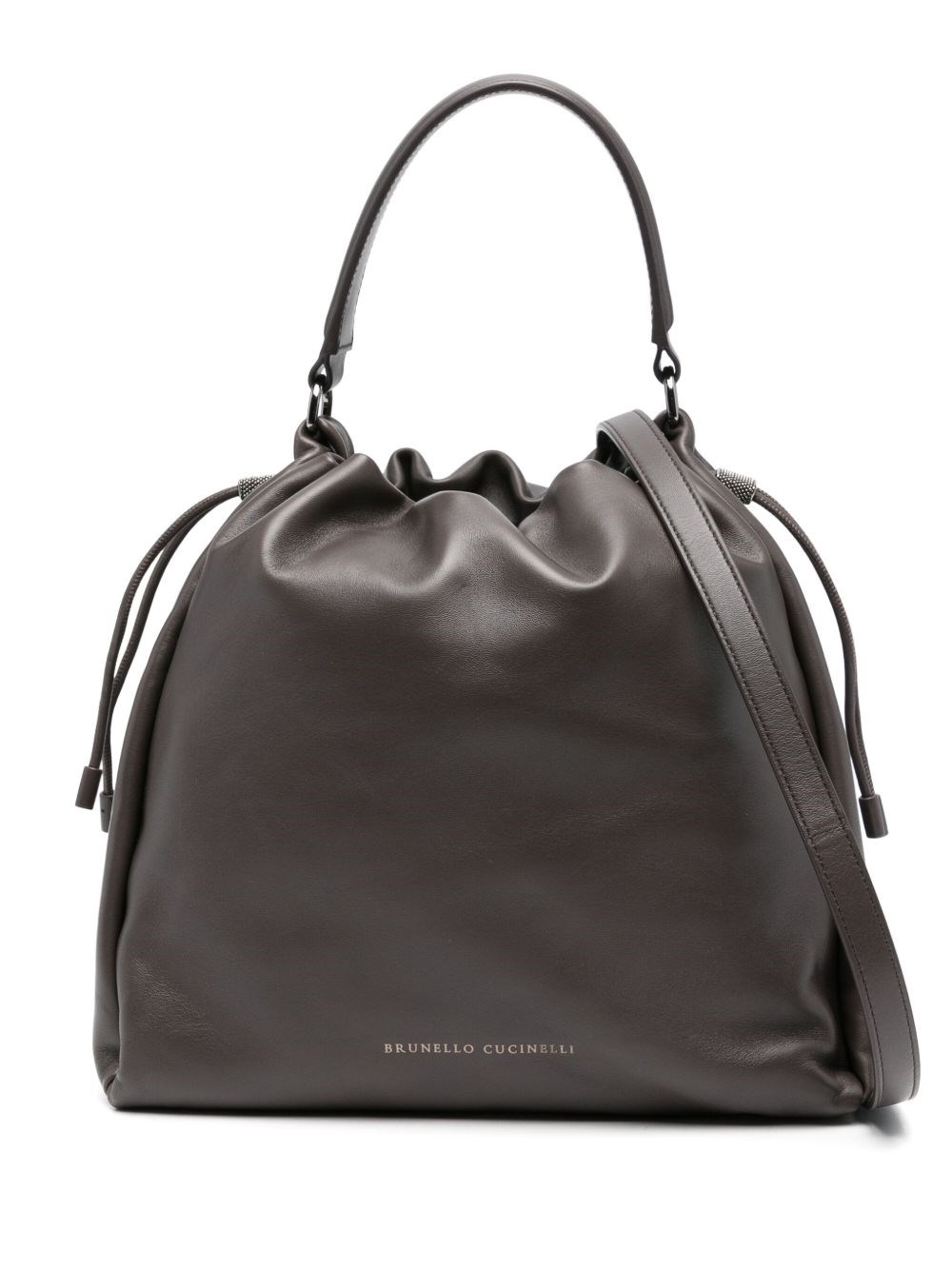 Bucket Mellow Leather Handbag - Brunello Cucinelli - Modalova