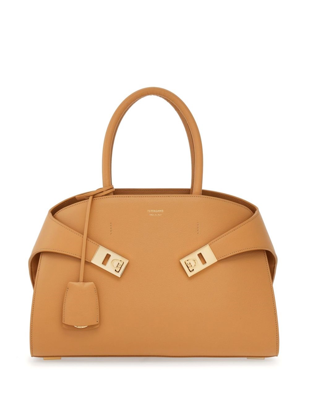 Ferragamo Women Hug Small Leahter Tote Bag In Sand