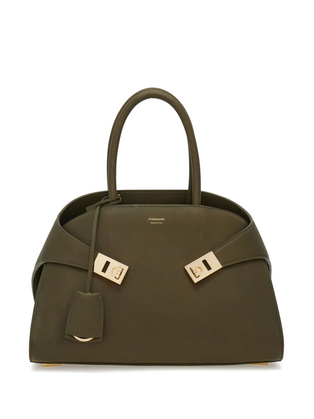 Ferragamo Women Hug Small Leahter Tote Bag In Green