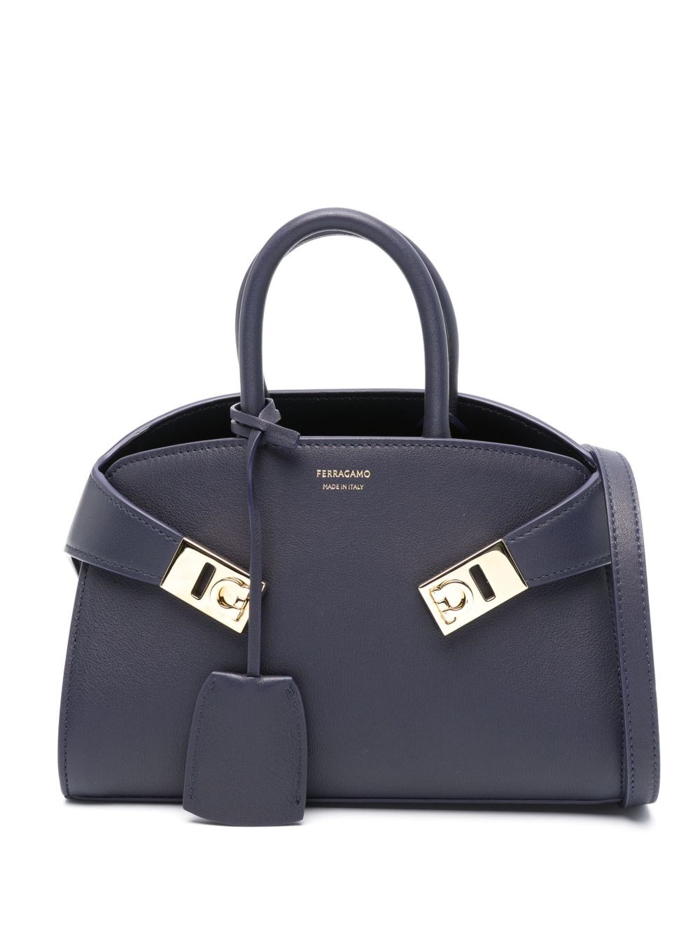Ferragamo Hug Mini Leather Tote Bag In Blue