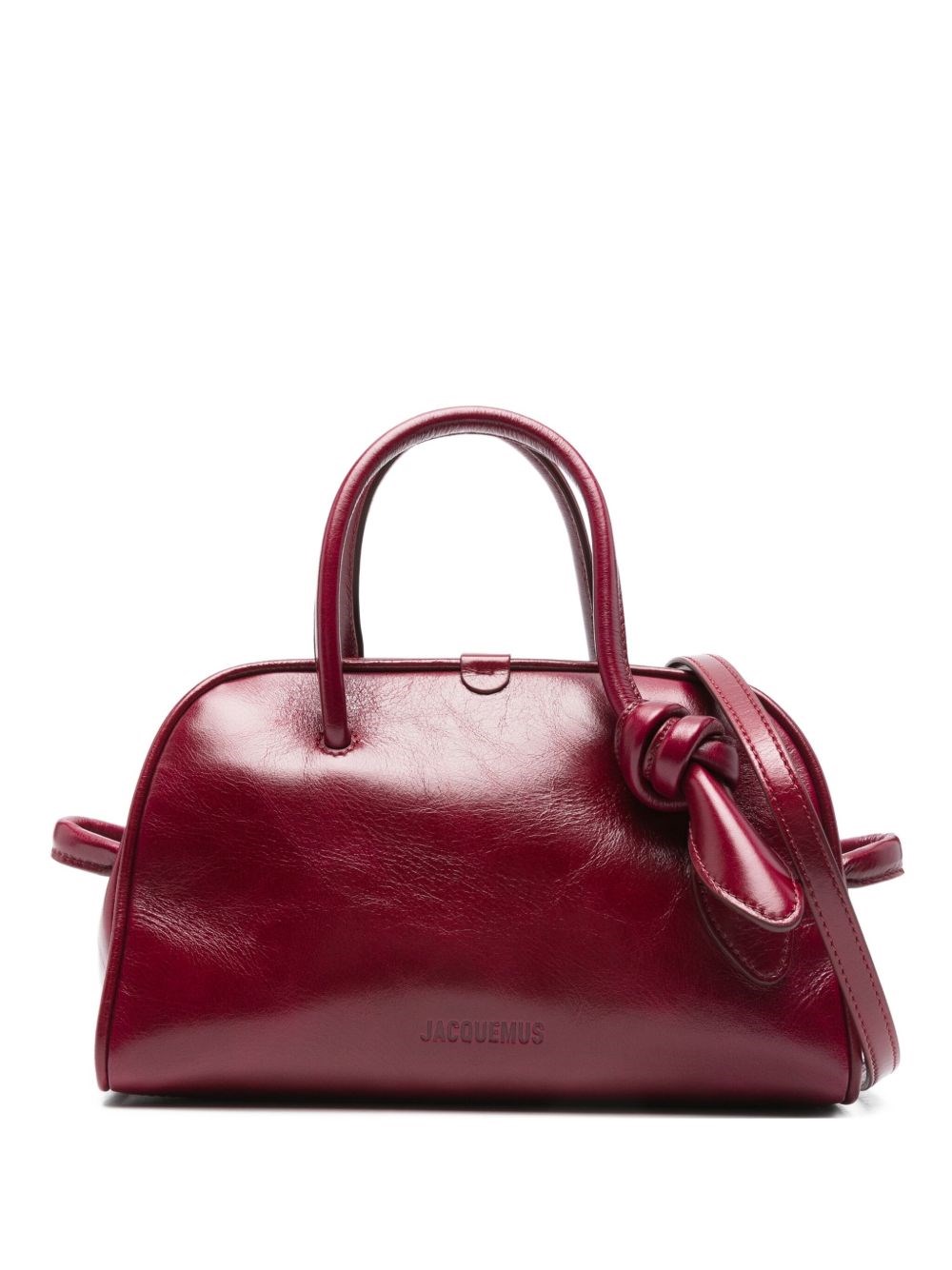 Jacquemus Womens Burgundy Le Petit Turismo Leather Top Handle Bag In Red