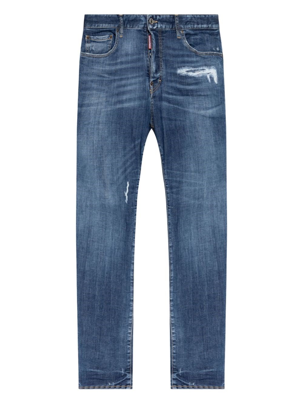 Dsquared2 Ripped Straight-leg Jeans In Blue