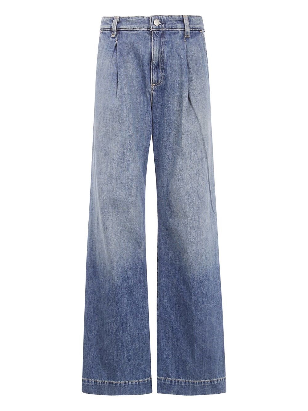 Ralph Lauren Pleated Wide-leg Jeans In Blue