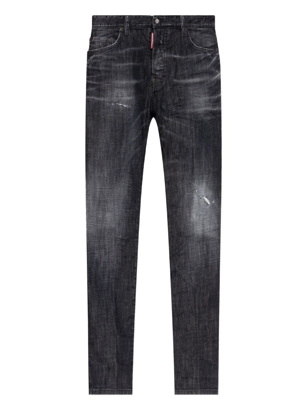 Dsquared2 Classic Black Cotton Jeans With Whiskering Effect In Black