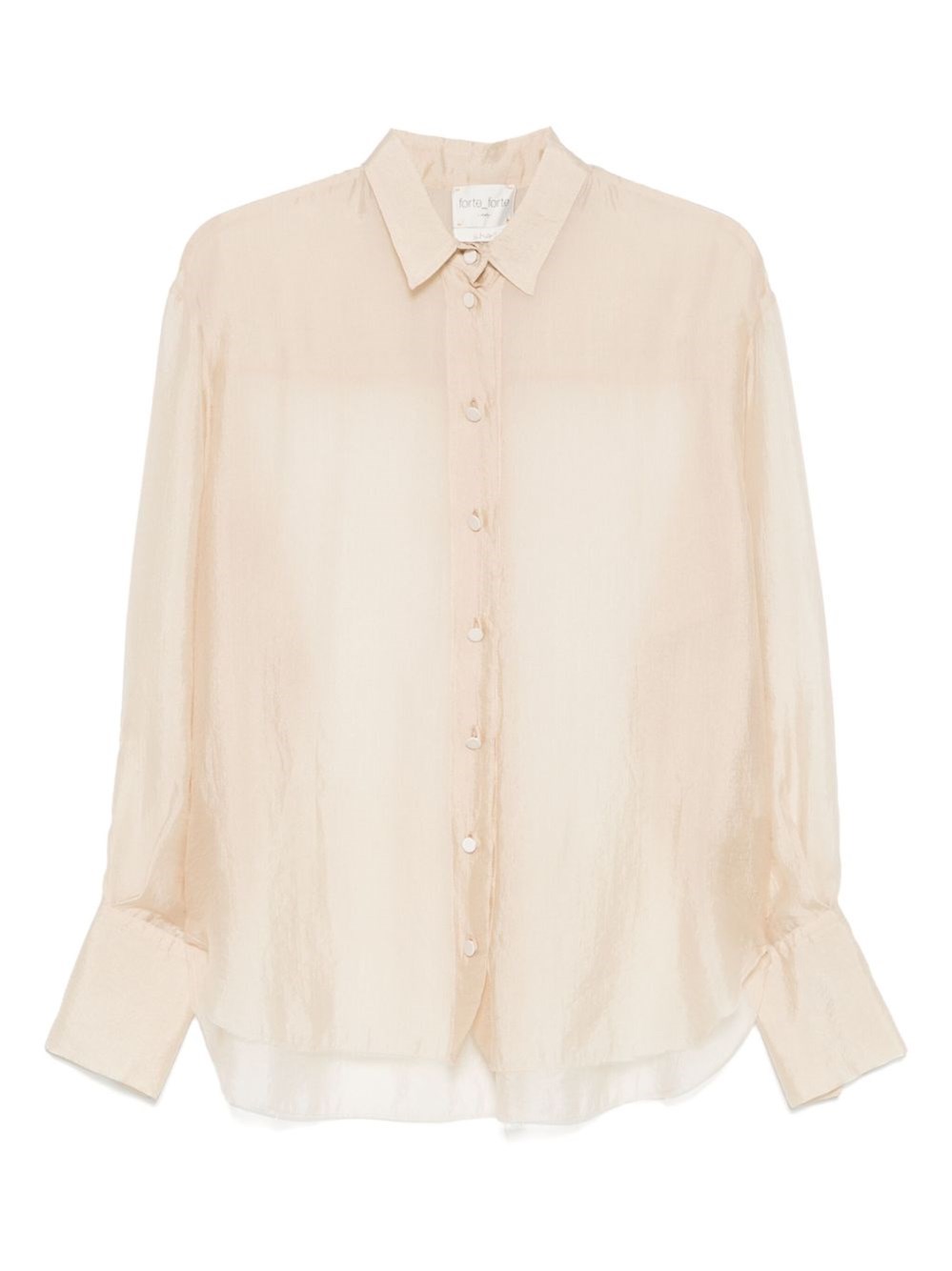 Forte Forte Sheer Long Sleeve Buttoned Cuff Shirt In Neutral