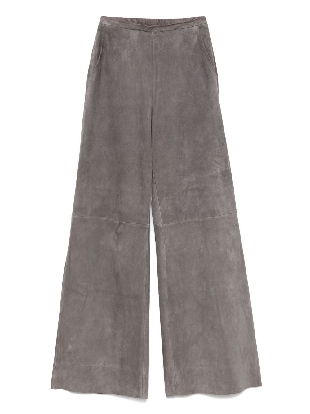 Forte Forte High-waisted Wide-leg Leather Trousers In Sand