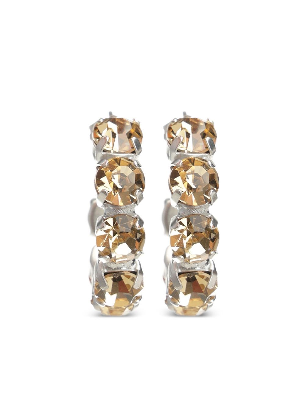 Forte Forte Crystal-embellished Hoop Earrings In Silver