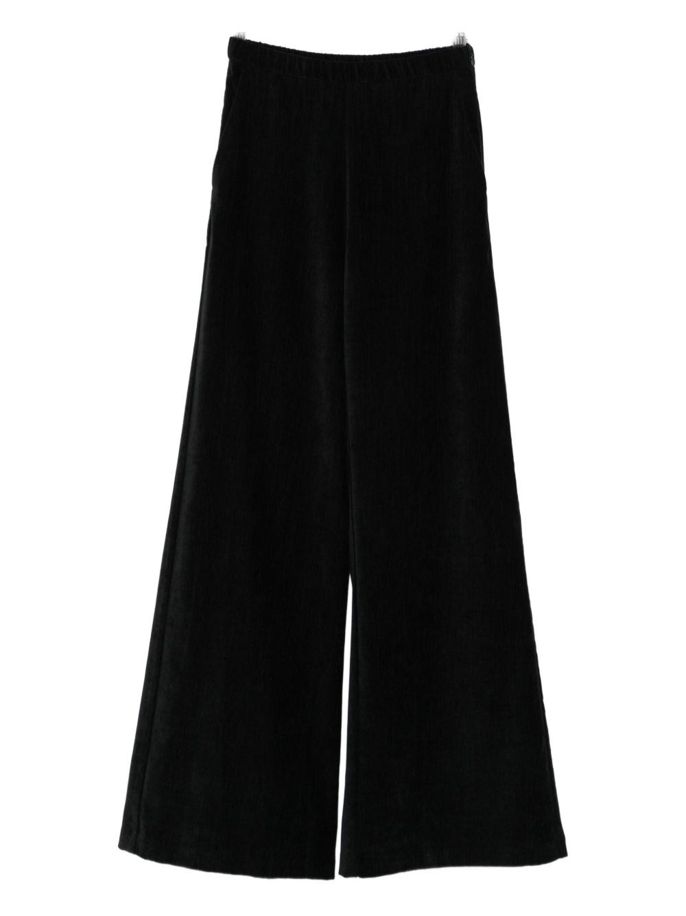 Forte Forte High-waisted Wide-leg Velvet Trousers In Black