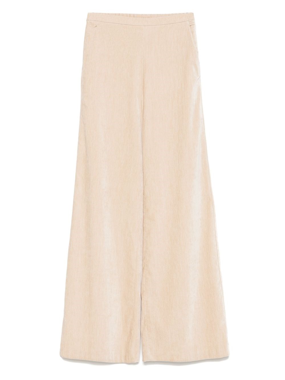 Forte Forte High-waisted Wide Leg Velvet Trousers In Neutral
