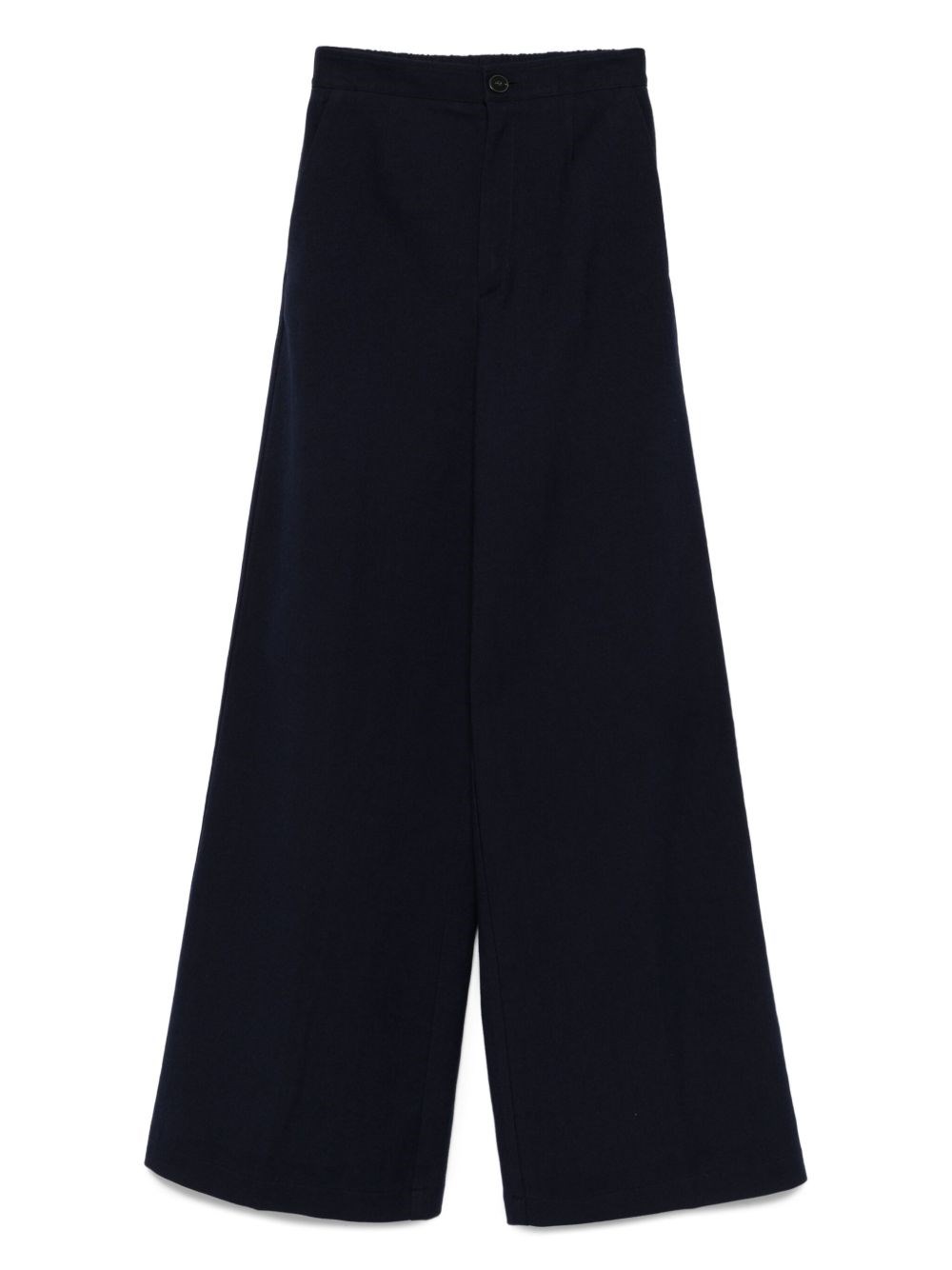 Forte Forte High-waisted Cotton Trousers Featuring Pockets In Black