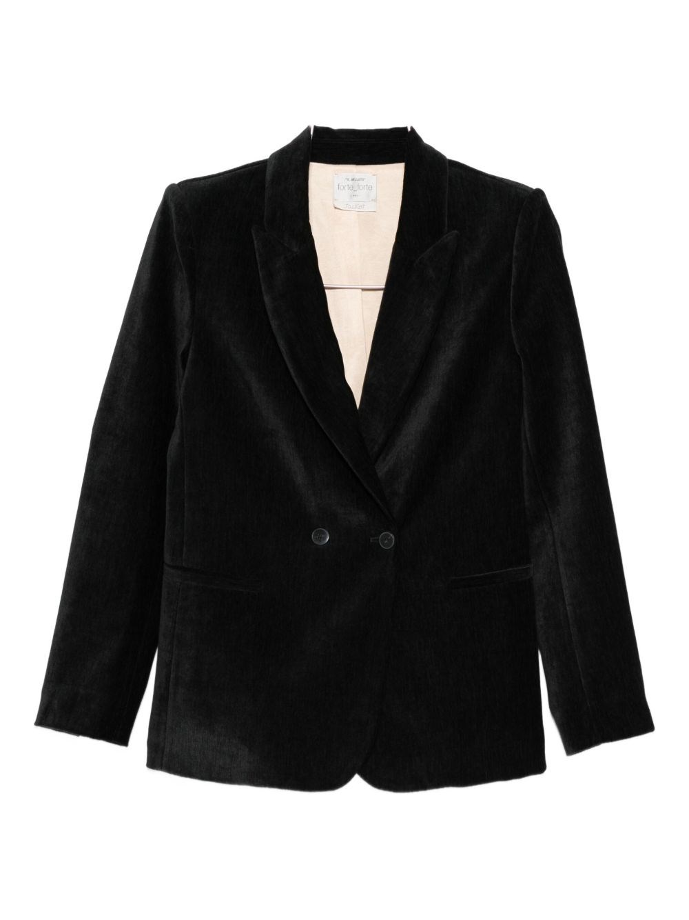 Forte Forte Double-breasted Velvet Jacket Pockets In Black